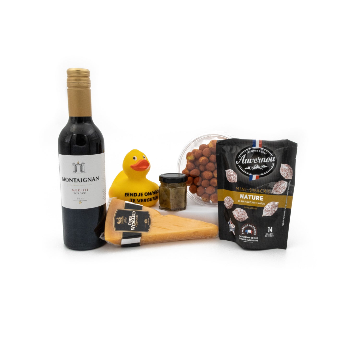 badeend met tekst in een pakket als cadeau voor een verjaardag, trouwerij of geslaagd examen